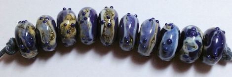 PurpleLapis-SilveredIvoryBeadSet